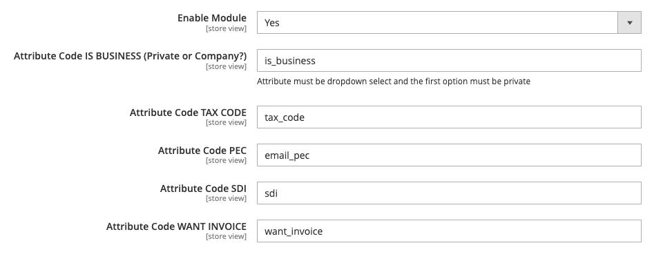 Magento Codice Fiscale (Tax Code)