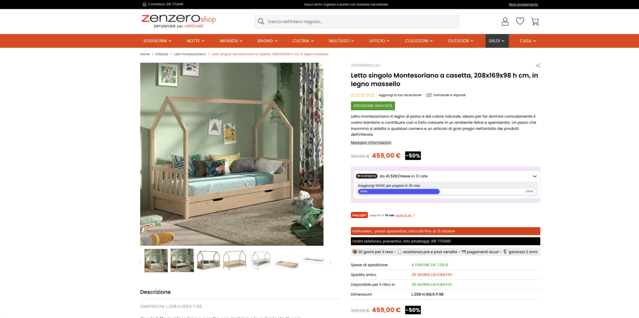 Pagina prodotto zenzeroshop