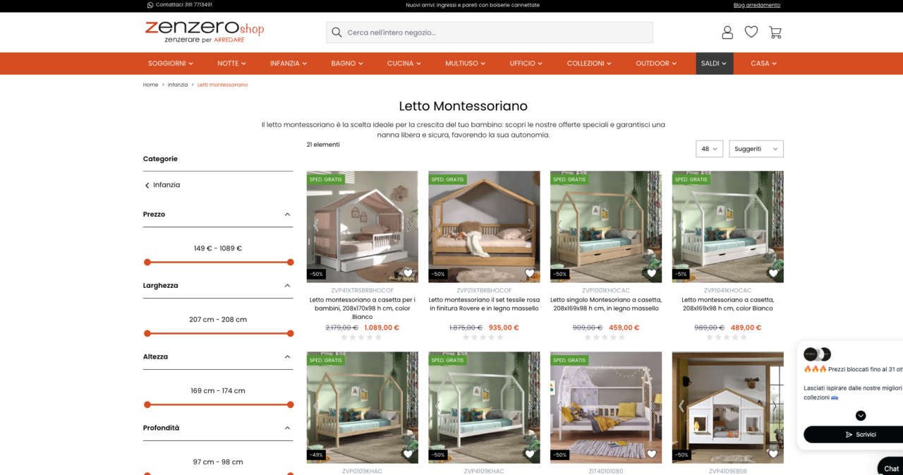 Pagina categoria zenzeroshop